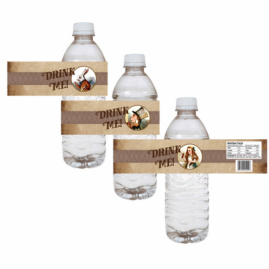 Alice in Wonderland Water Bottle Labels by Adore By Nat