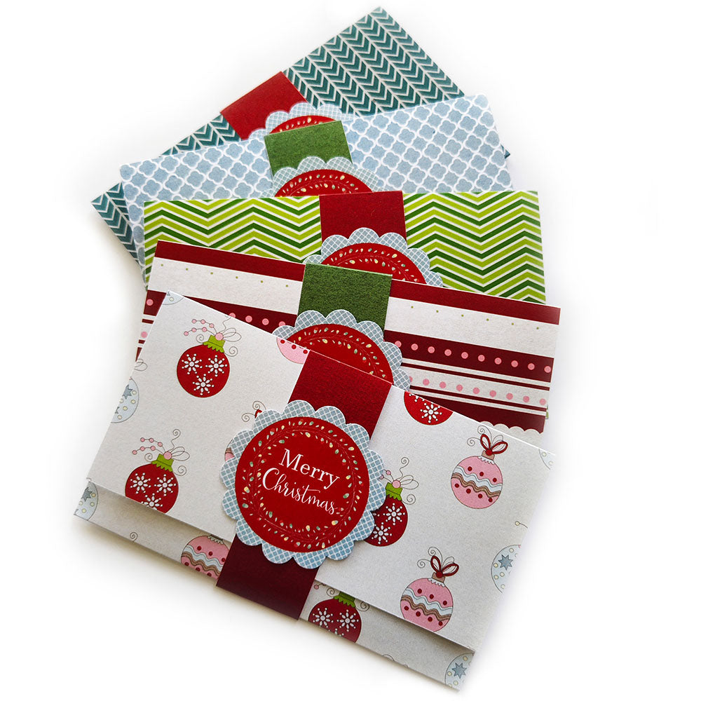 Christmas Holiday Gift Card or Money Holders  - Set of 5