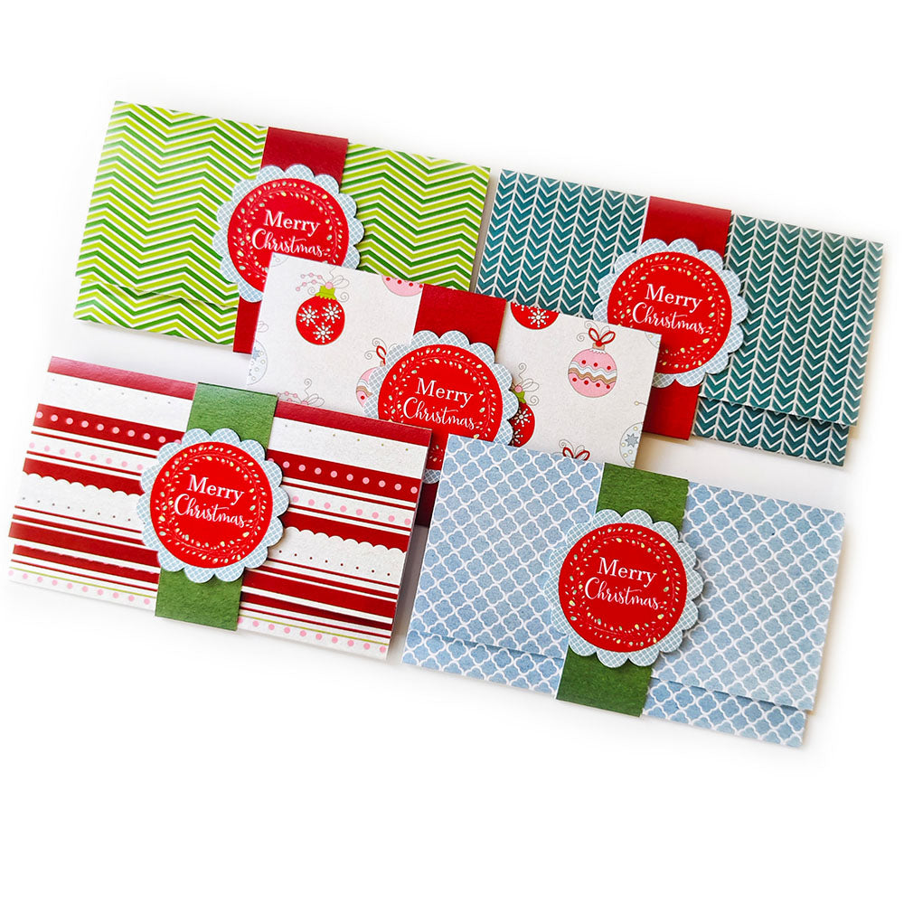 Christmas Holiday Gift Card or Money Holders  - Set of 5