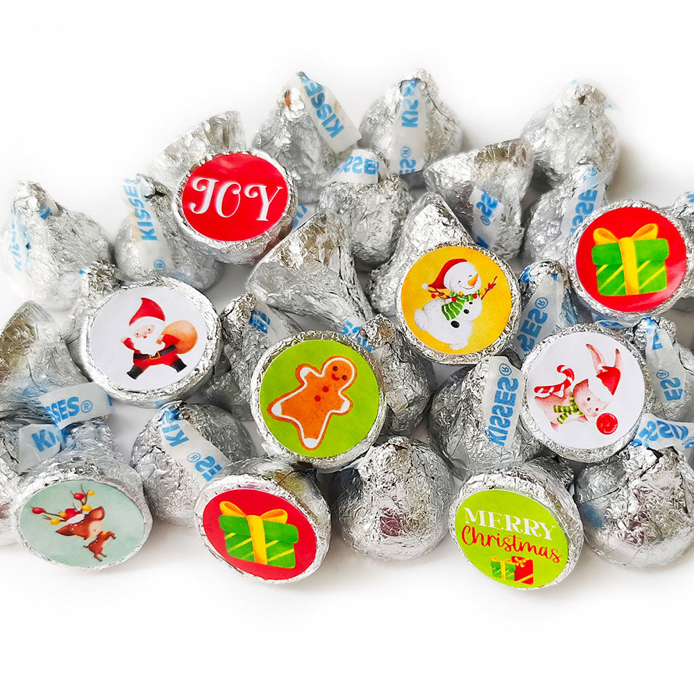 Christmas Sticker Labels for Hershey's Kisses Chocolates