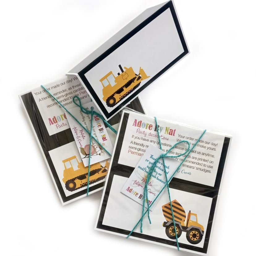 Construction Dump Truck Place Tent Cards by Adore By Nat 