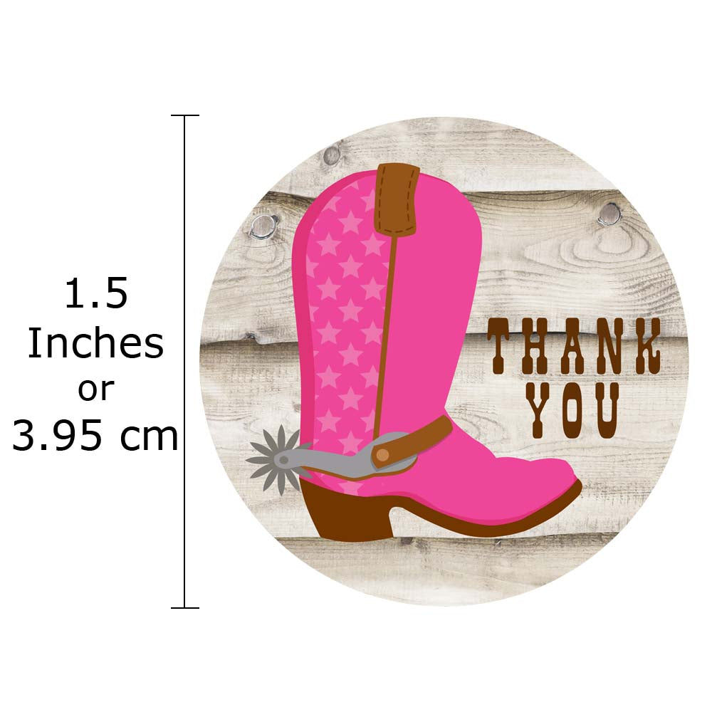 Cowgirl Boot Thank You Sticker Labels