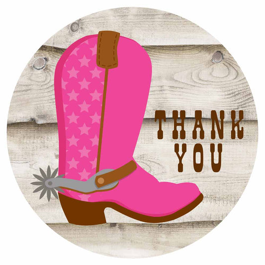 Cowgirl Boot Thank You Sticker Labels