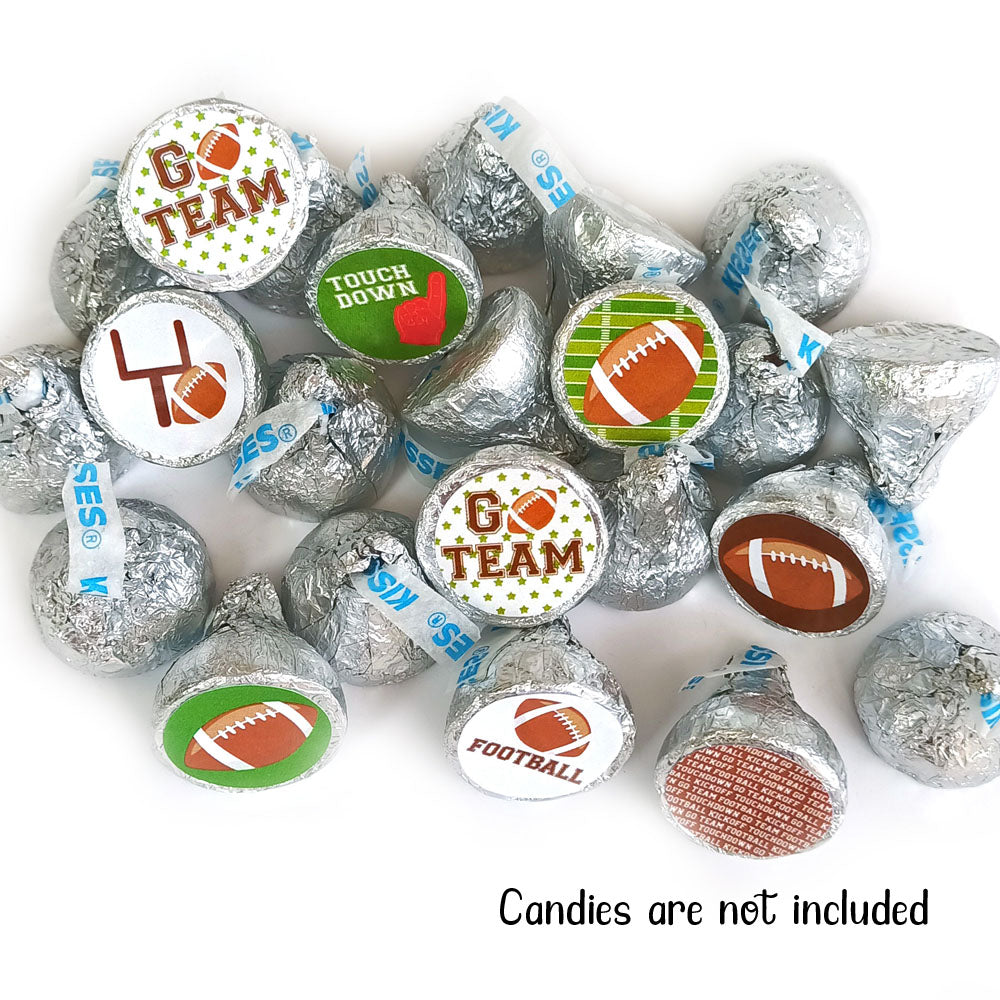 Football Game Sticker Labels for Hershey's Kisses Chocolates