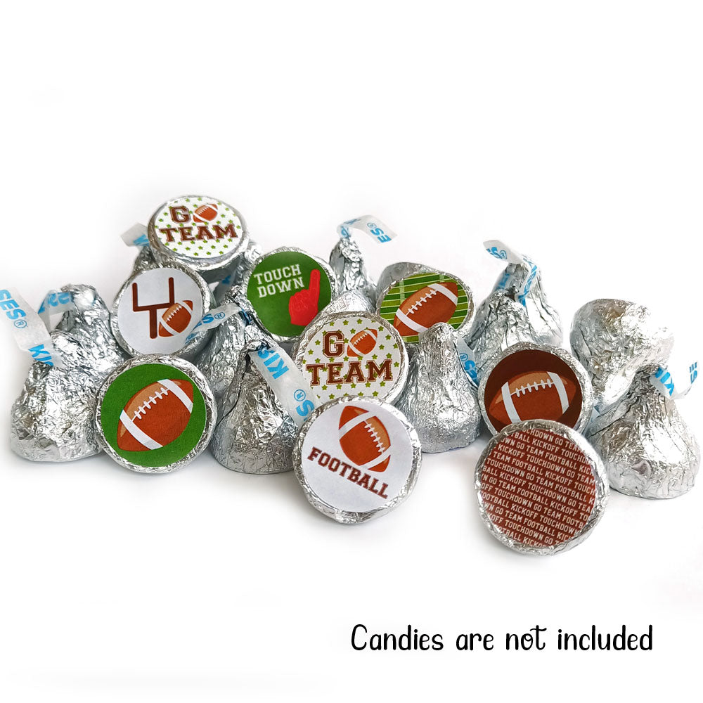 Football Game Sticker Labels for Hershey's Kisses Chocolates