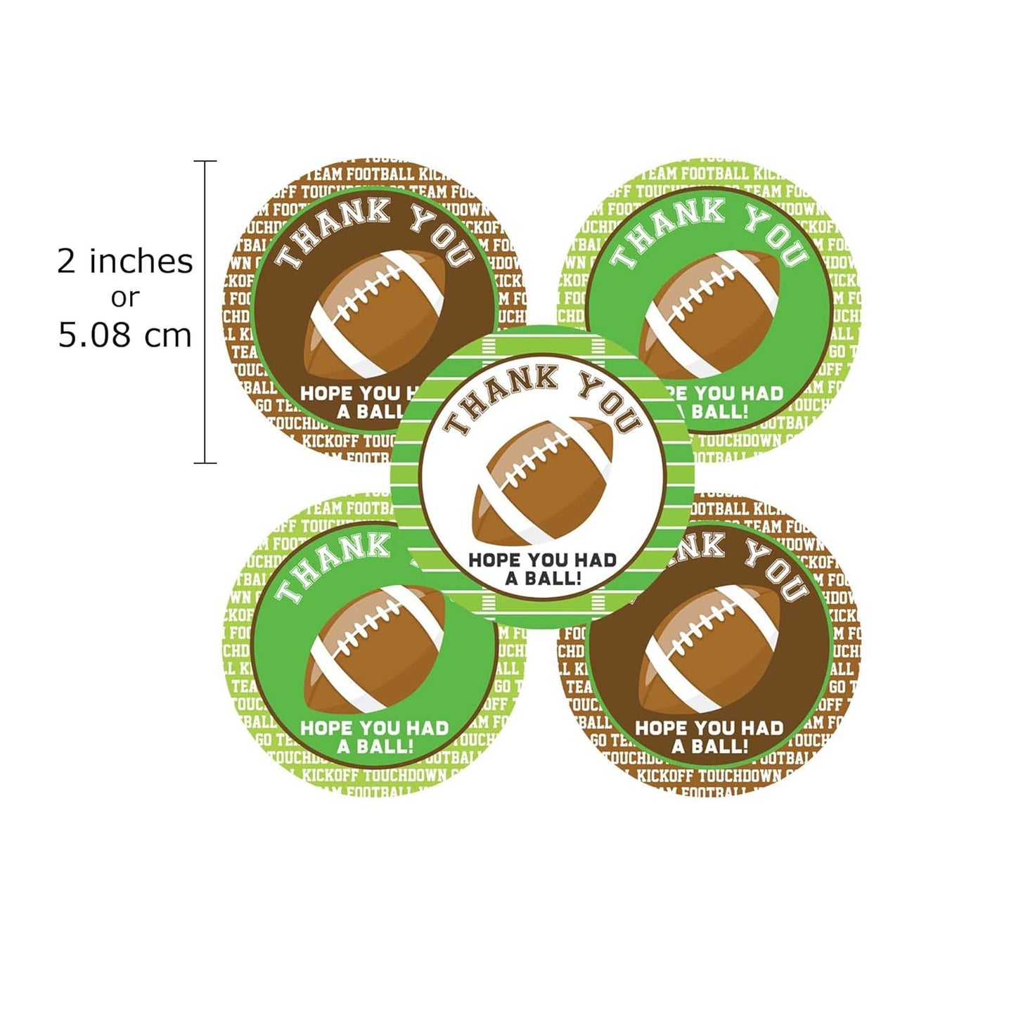 Football Game Thank You Sticker Labels