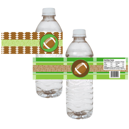 Football Touchdown Sports Game Water Bottle Labels