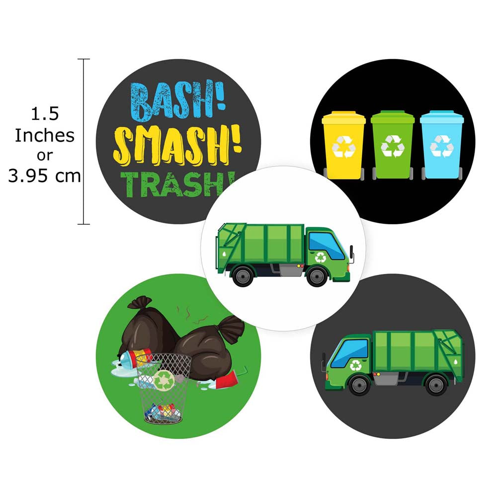 Garbage Truck Sticker Labels