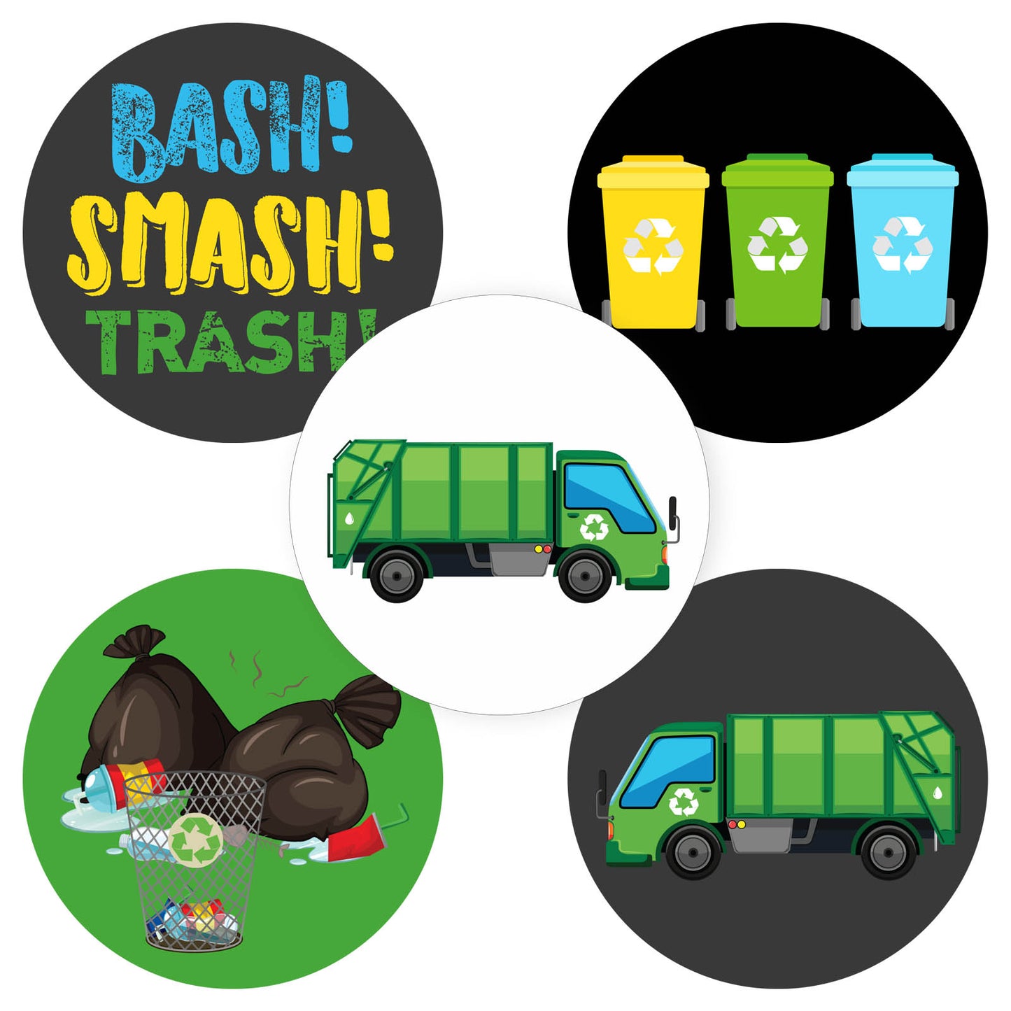 Garbage Truck Sticker Labels