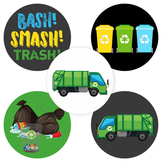 Garbage Truck Sticker Labels