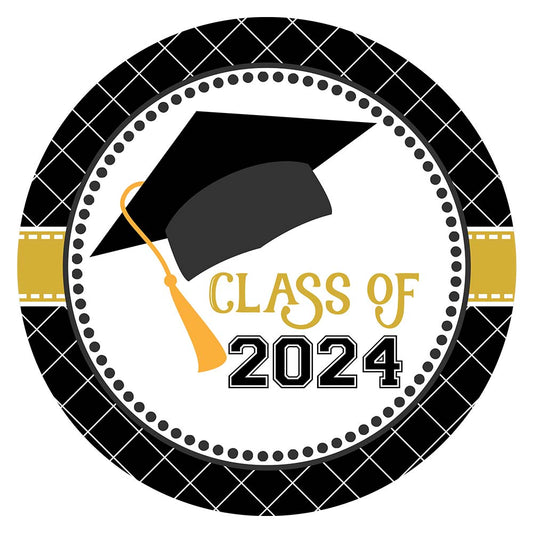 Graduation Cap Class of 2024 Sticker Labels