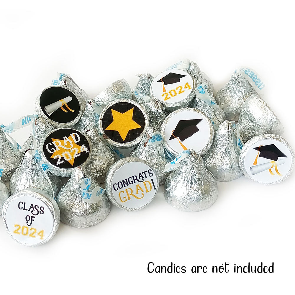 Graduation Class of 2024 Sticker Labels for Hershey's Kisses Chocolates