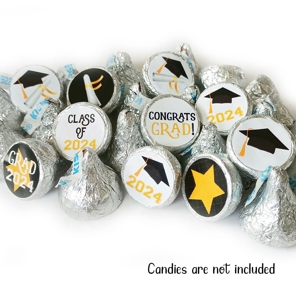 Graduation Class of 2024 Sticker Labels for Hershey's Kisses Chocolates