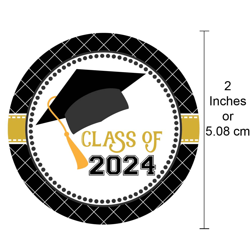 Graduation Cap Class of 2024 Sticker Labels