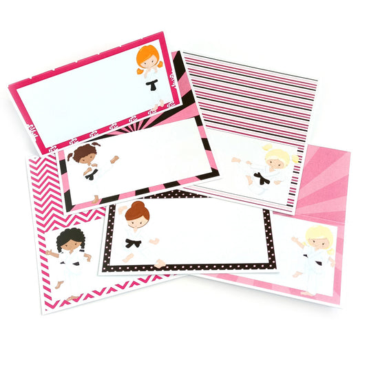 Karate Girl Place Tent Cards