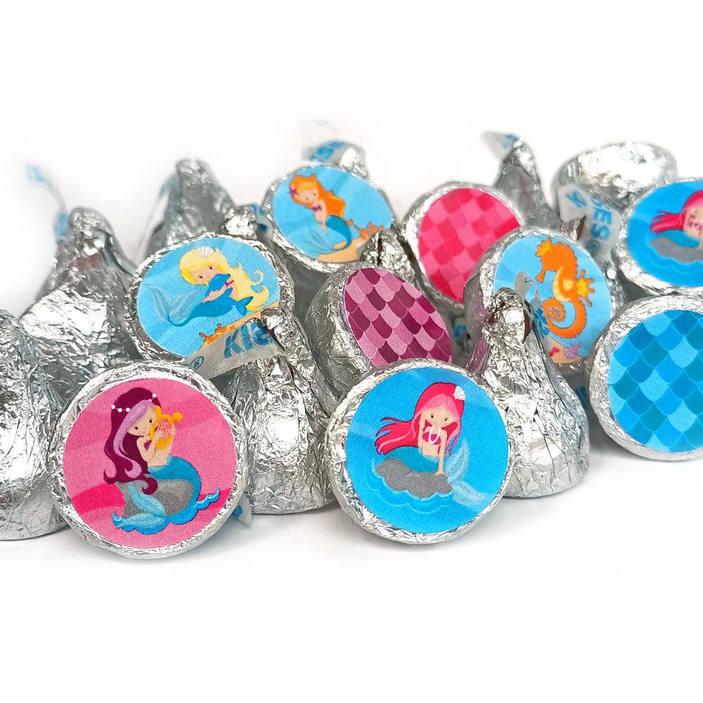 Mermaid Sticker Labels for Hershey's Kisses Chocolates