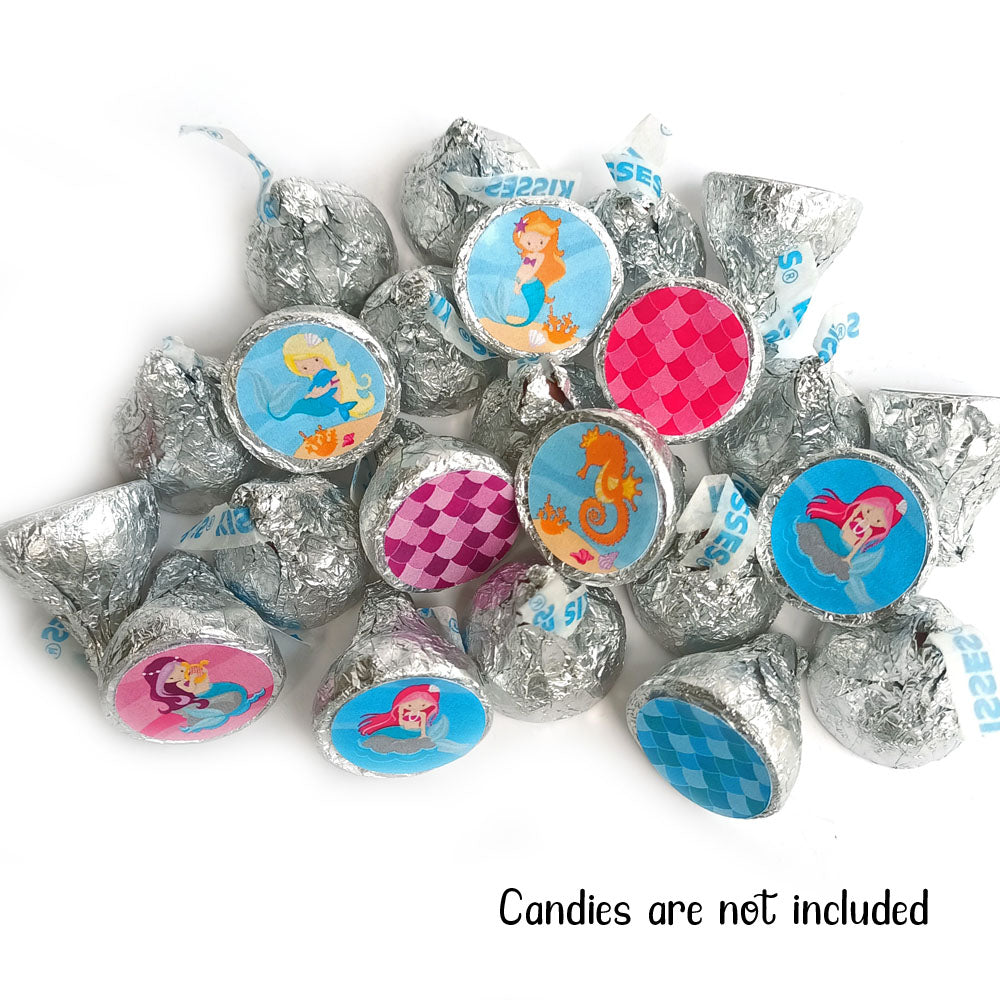 Mermaid Sticker Labels for Hershey's Kisses Chocolates