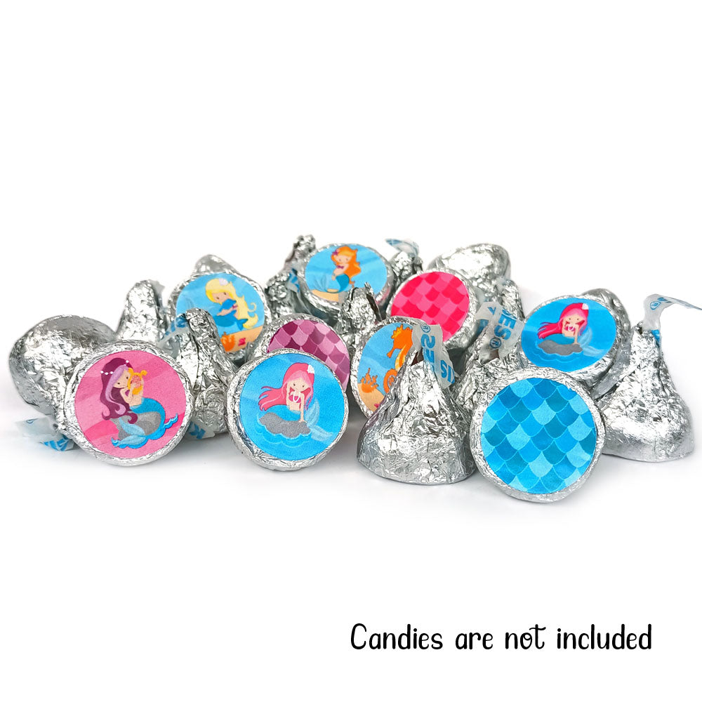 Mermaid Sticker Labels for Hershey's Kisses Chocolates