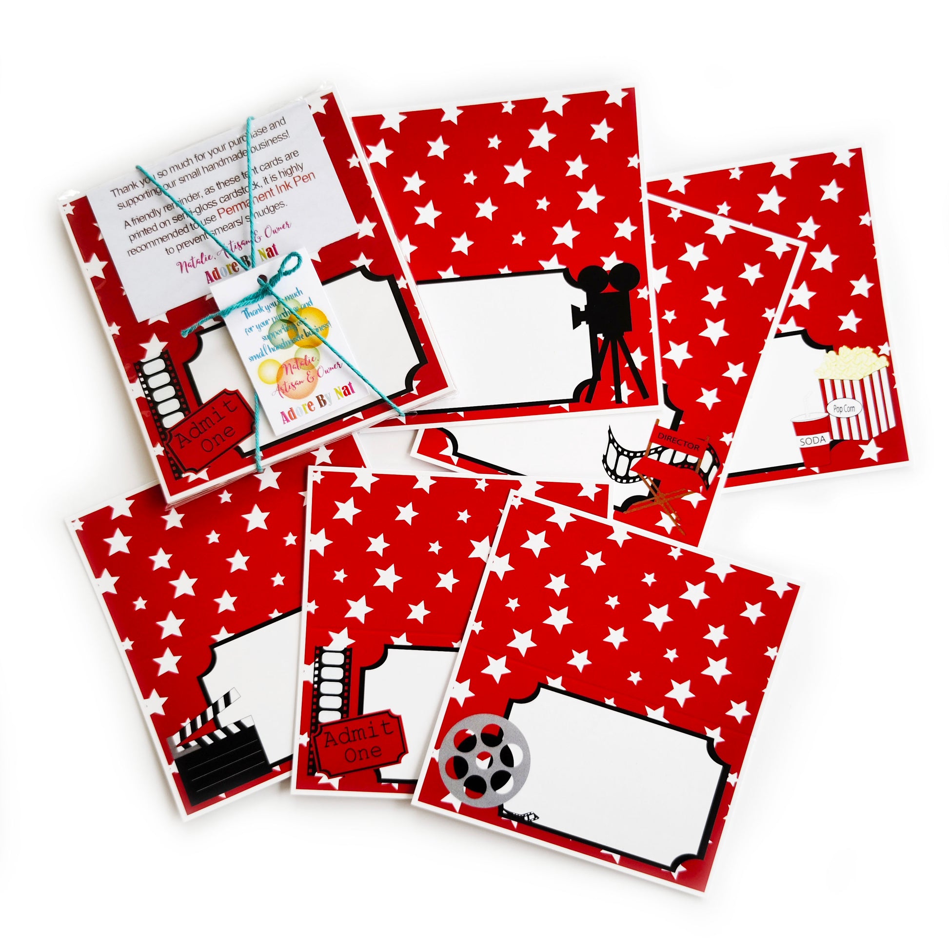 Movie Night Place Tent Cards