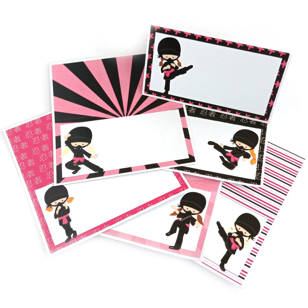 Ninja Girl Place Tent Cards