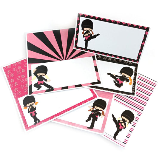 Ninja Girl Place Tent Cards