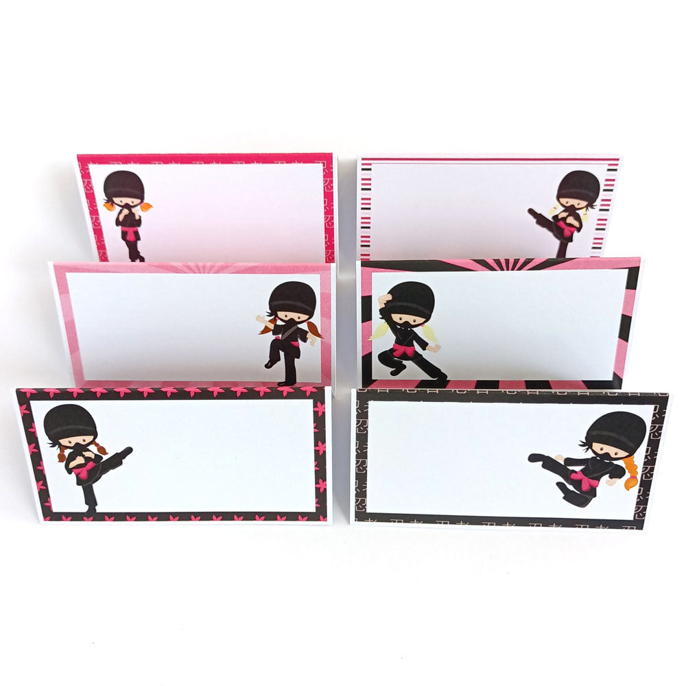 Ninja Girl Place Tent Cards