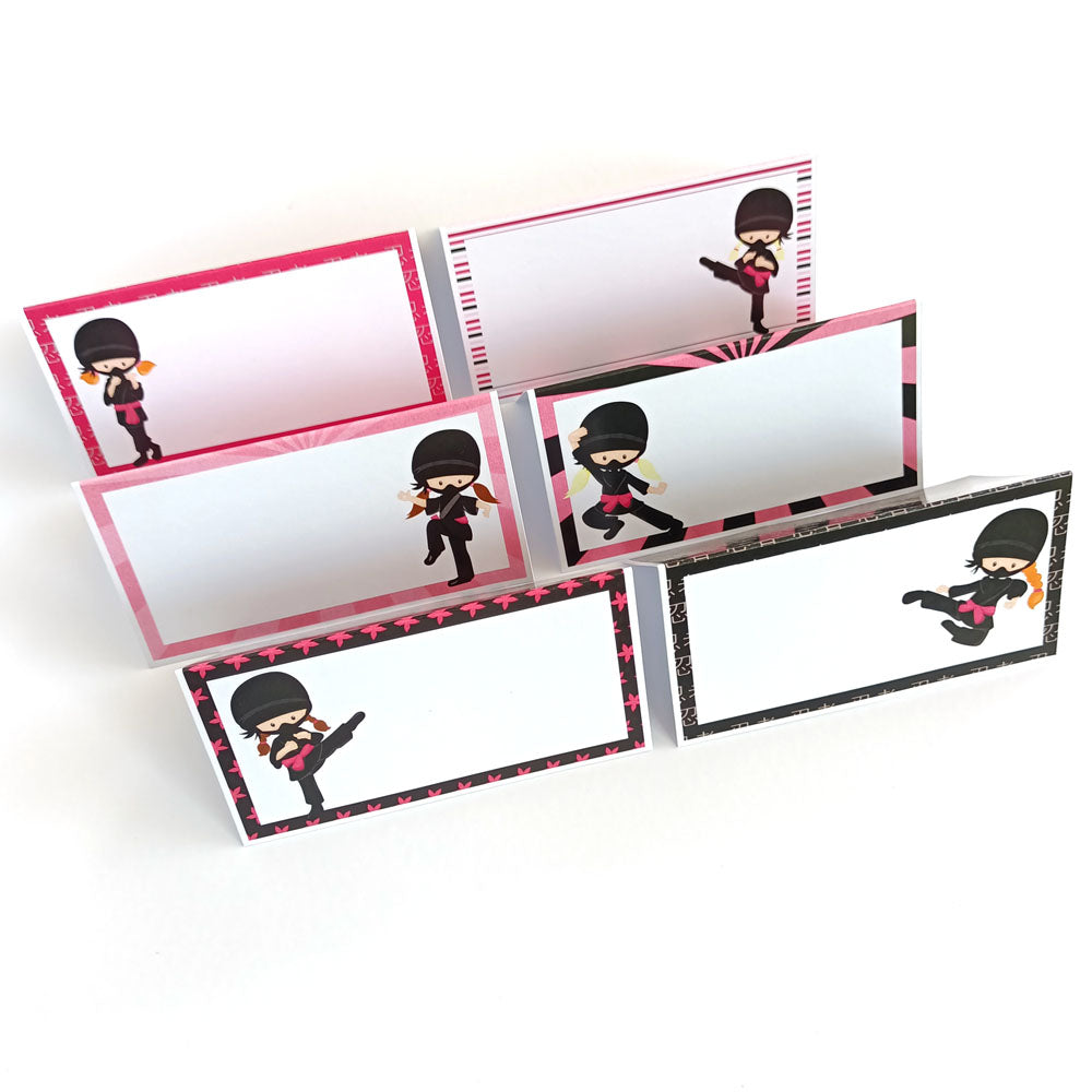 Ninja Girl Place Tent Cards