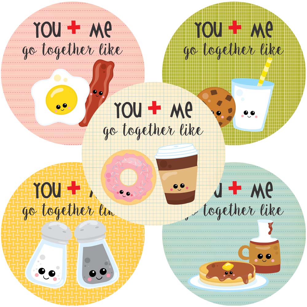 You and Me Perfect Pair Valentines Sticker Labels