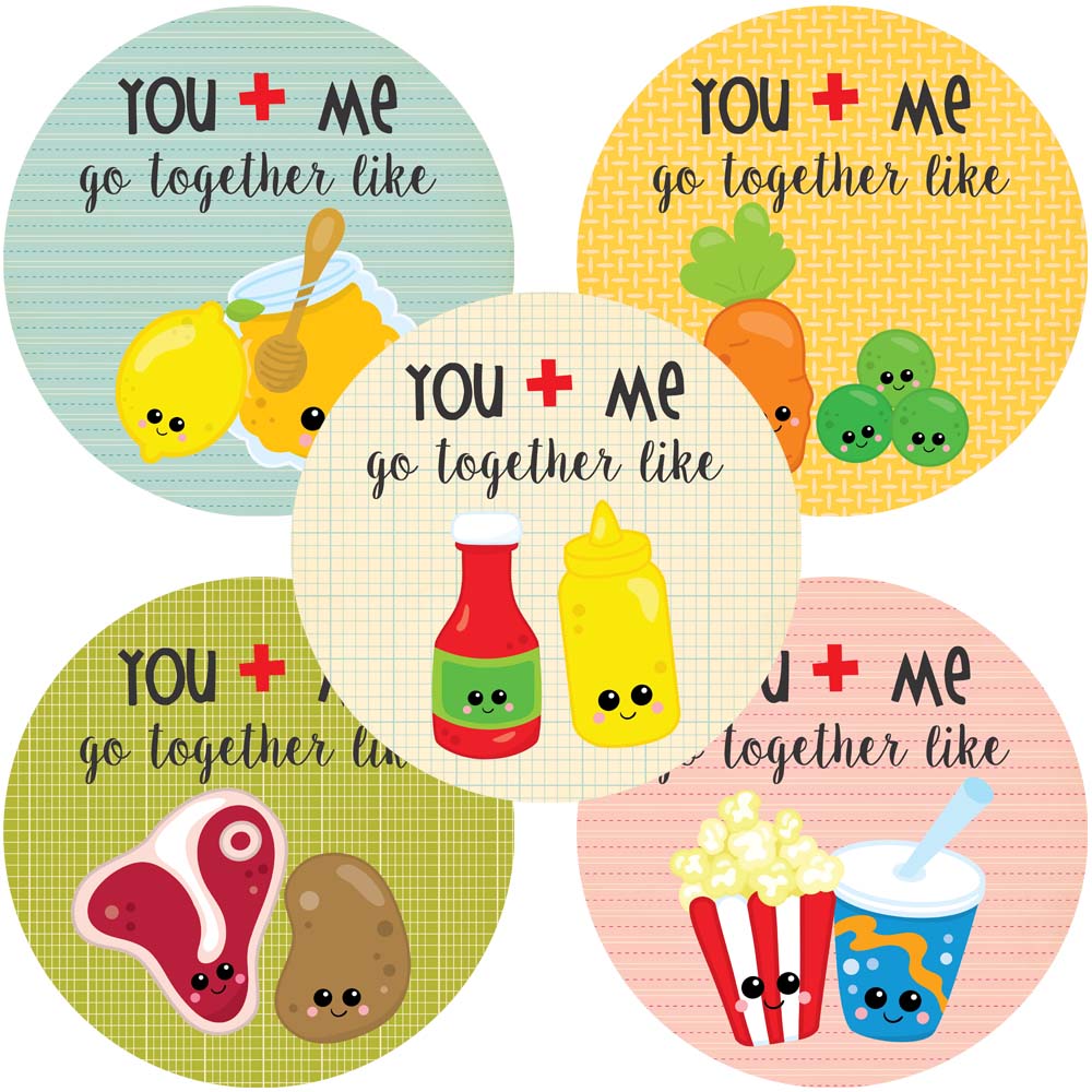 You and Me Perfect Pair Valentines Sticker Labels