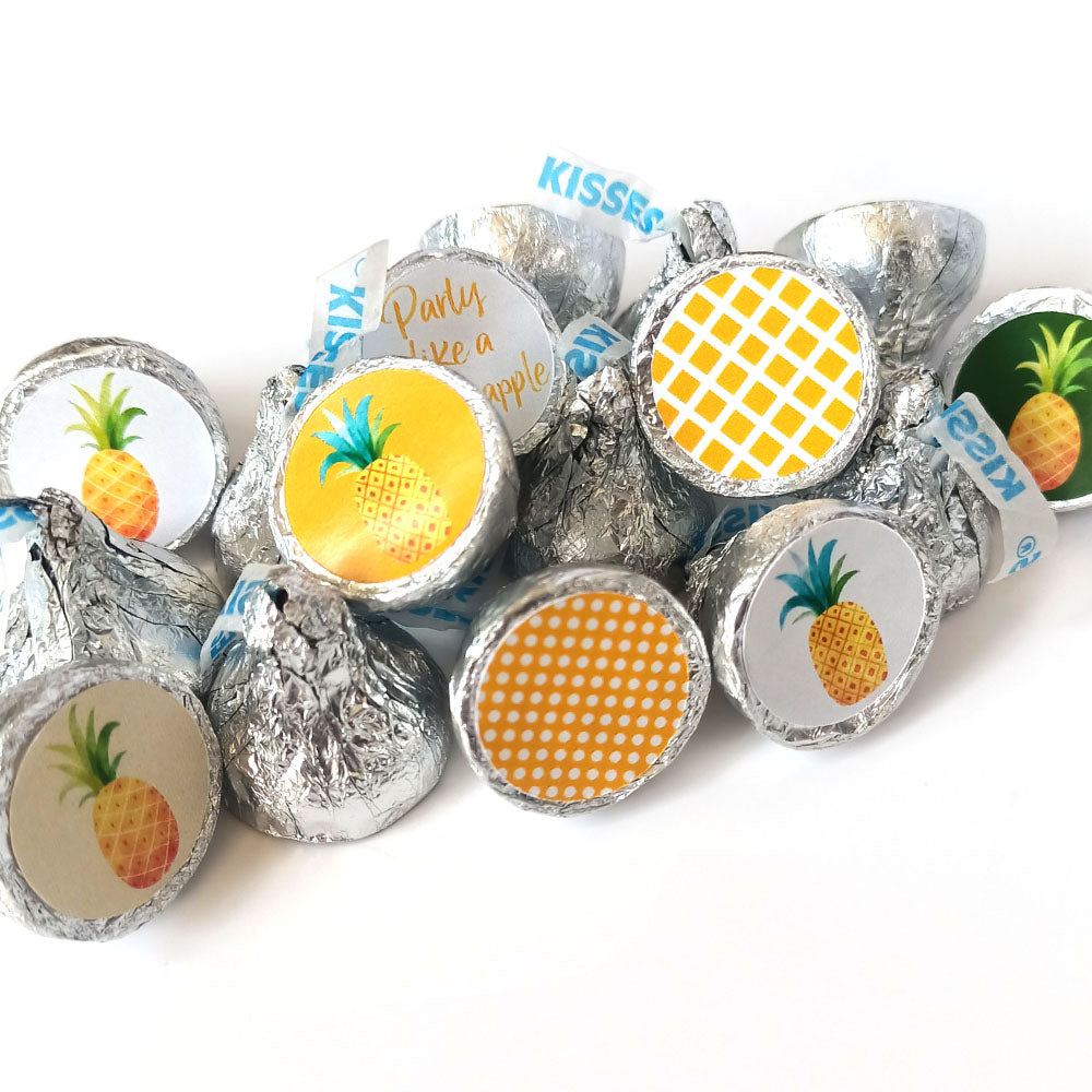  Pineapple Sticker Labels for Hershey's Kisses Chocolates! 