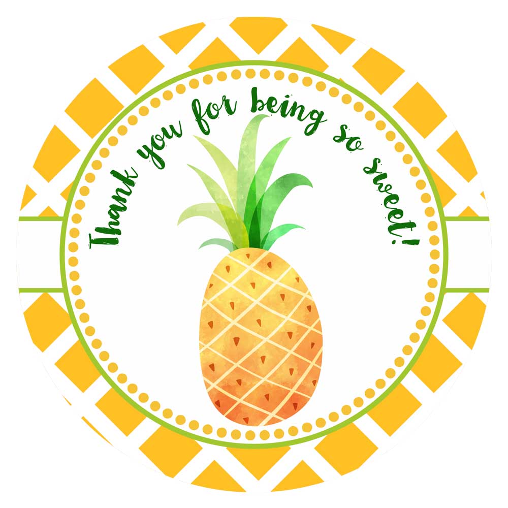 Pineapple Thank You Sticker Labels