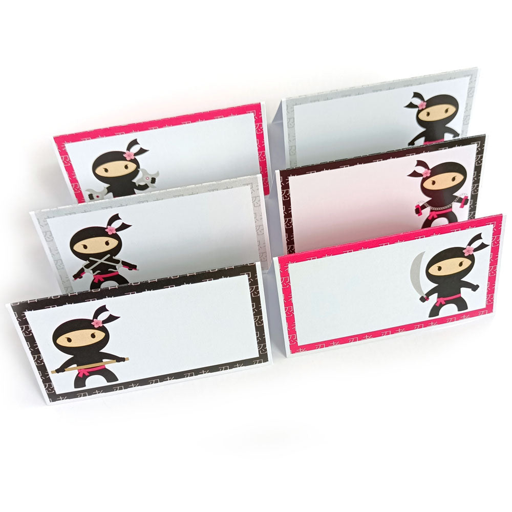 Pink Ninja Place Tent Cards