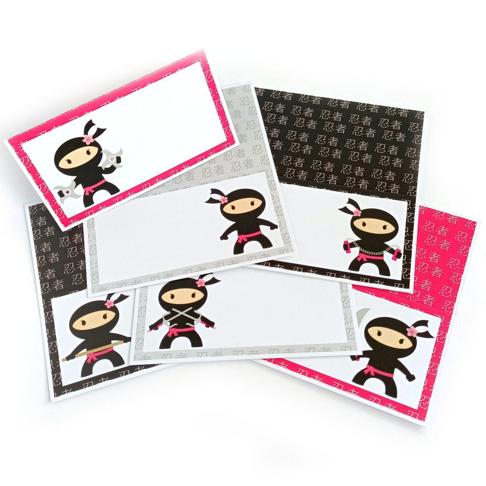 Pink Ninja Place Tent Cards