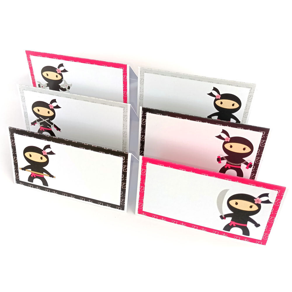 Pink Ninja Place Tent Cards