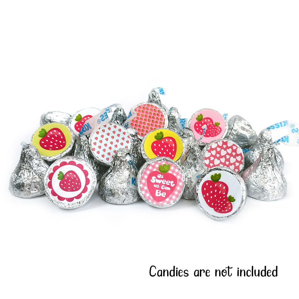 Strawberry Sticker Labels for Hershey's Kisses Chocolates