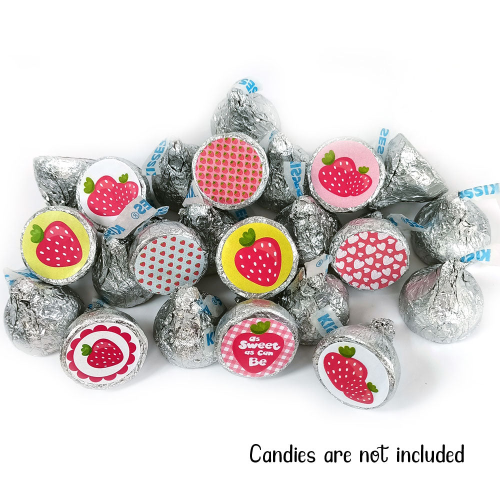 Strawberry Sticker Labels for Hershey's Kisses Chocolates