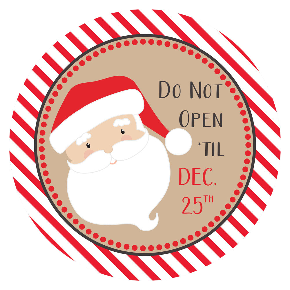 Do Not Open Til December 25 Christmas Stickers  - 2 inches Labels