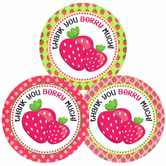 Strawberry Thank You Sticker Labels