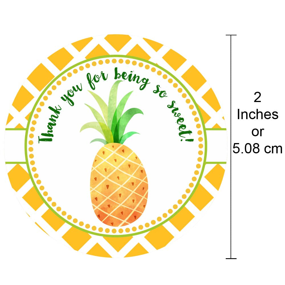 Pineapple Thank You Sticker Labels