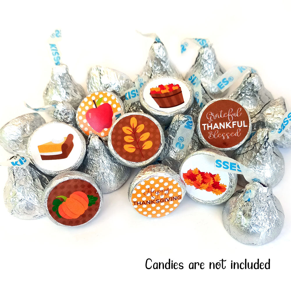 Thanksgiving Fall Sticker Labels for Hershey's Kisses Chocolates