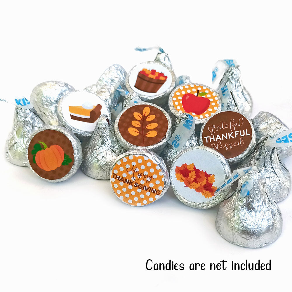 Thanksgiving Fall Sticker Labels for Hershey's Kisses Chocolates