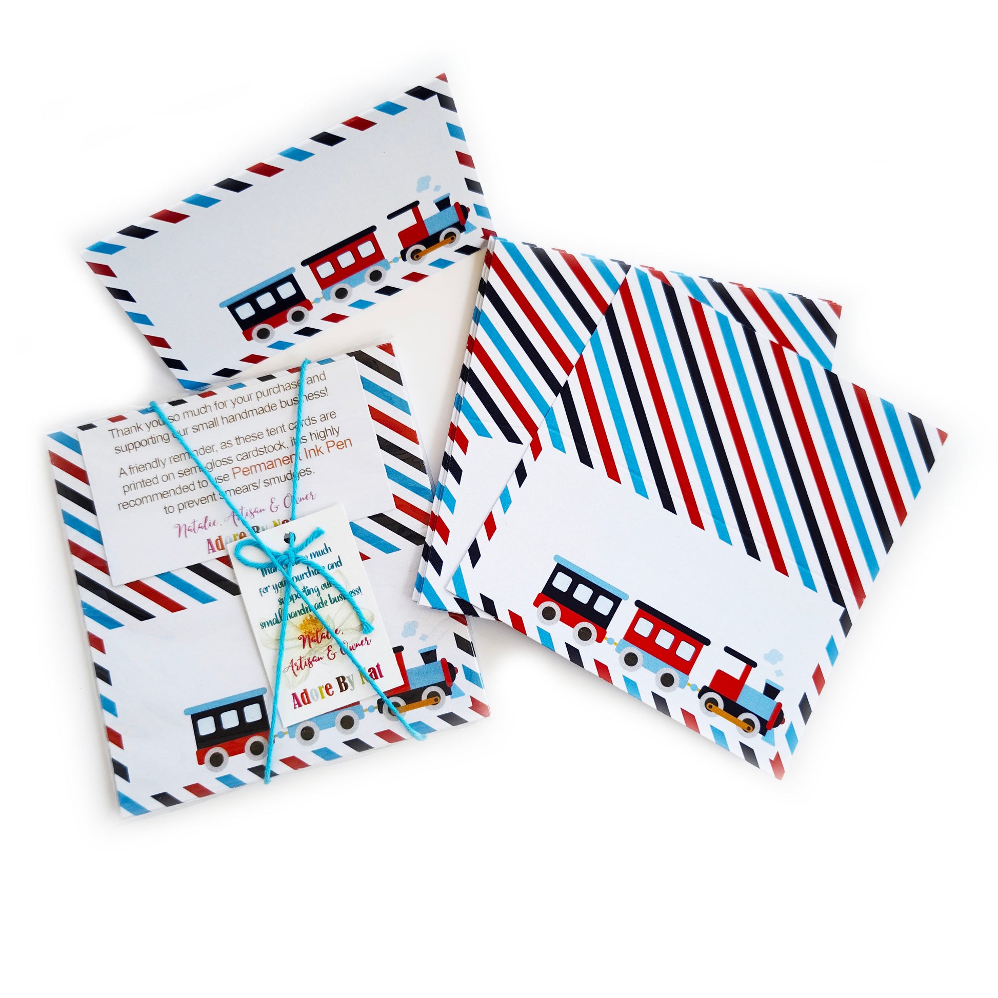 All Aboard Train Place Tent Cards