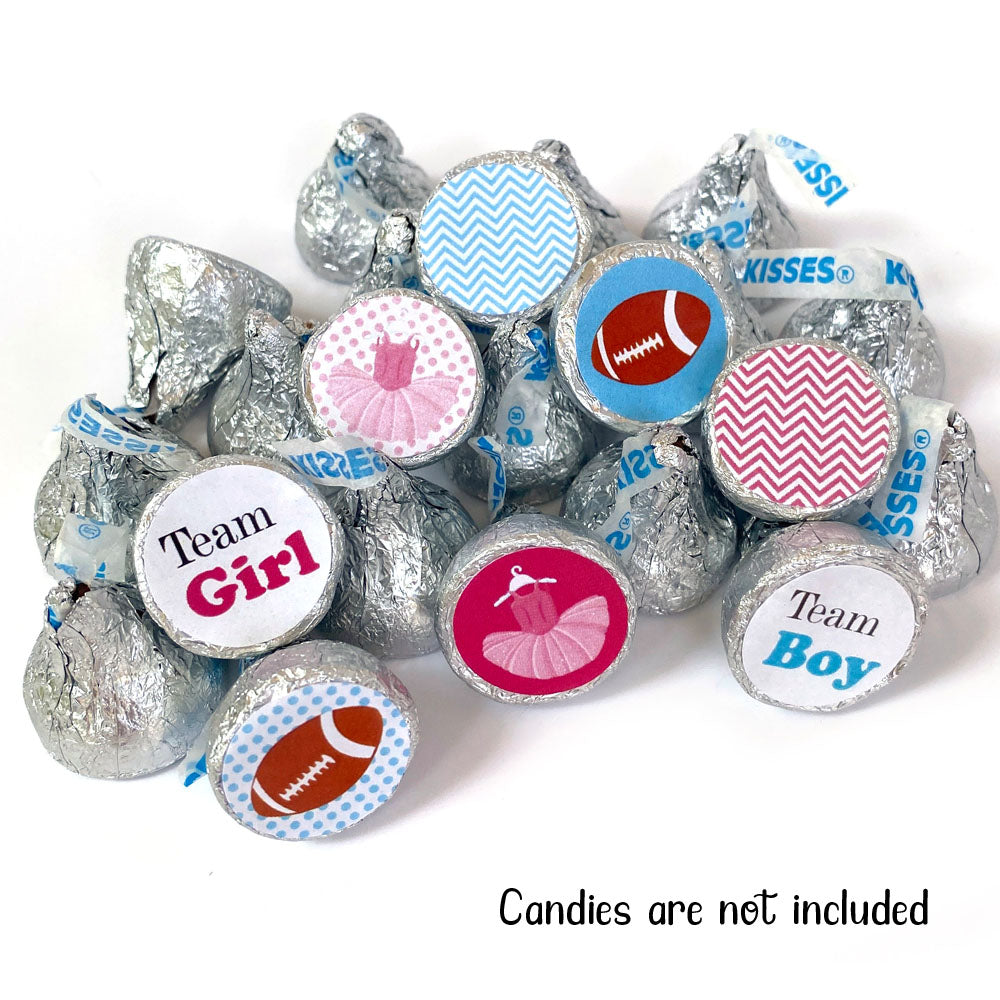 Tutu and Football Gender Reveal Labels for Hershey's Kisses Chocolates