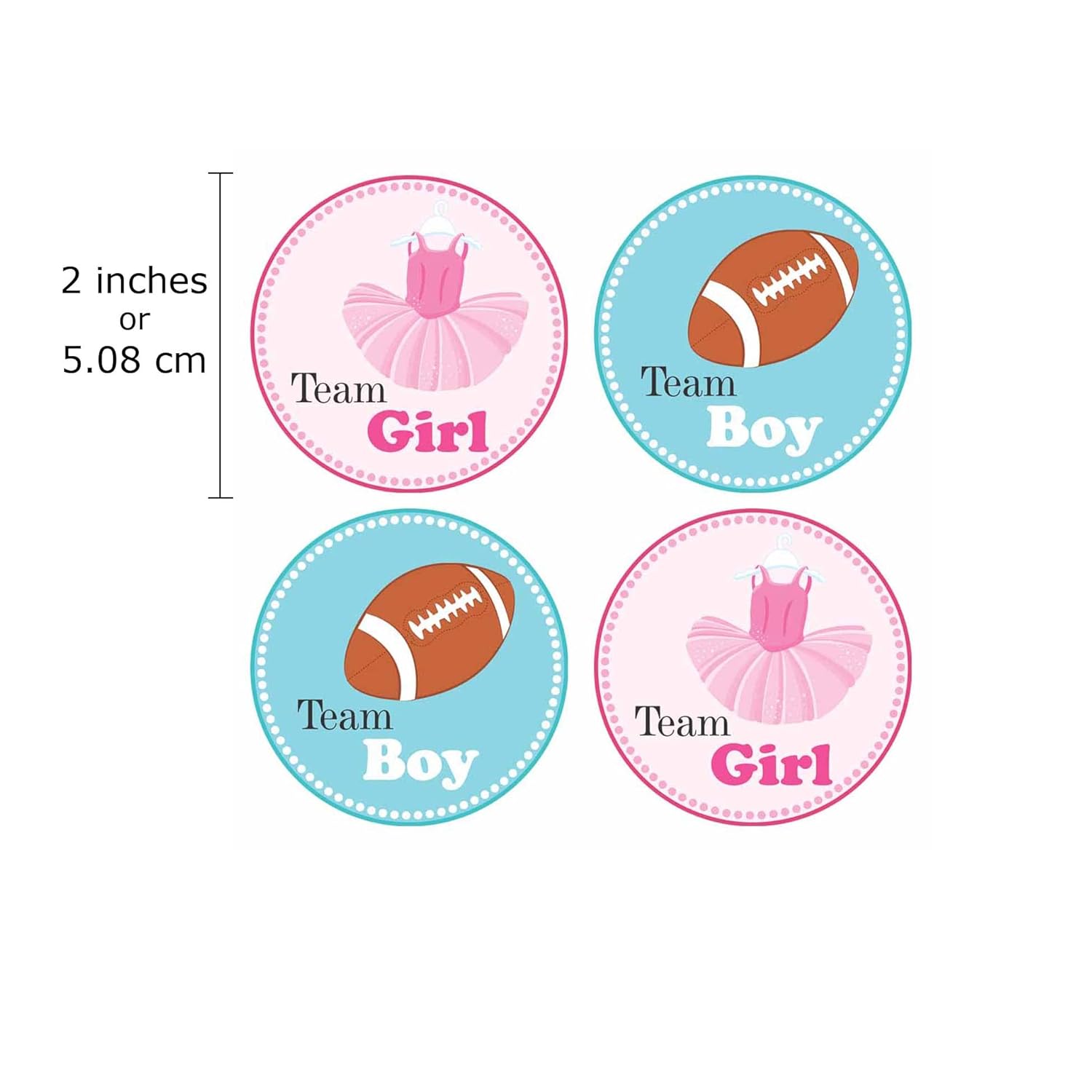 Tutu and Football Gender Reveal Sticker Labels