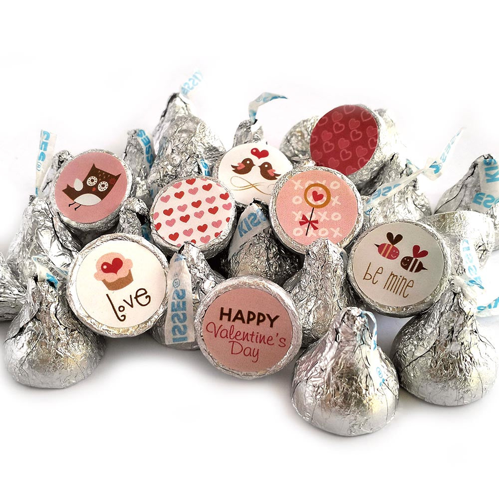 Valentine's Day Sticker Labels for Hershey's Kisses Chocolates