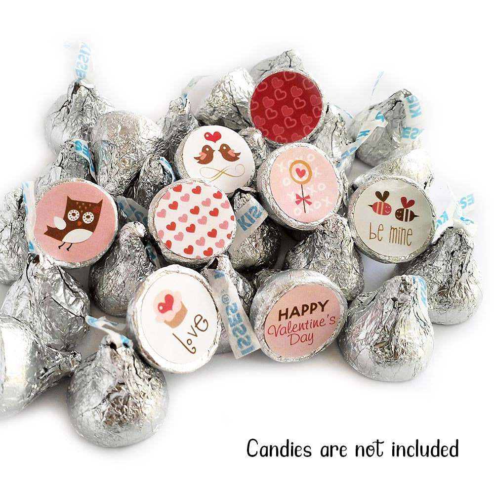 Valentine's Day Sticker Labels for Hershey's Kisses Chocolates