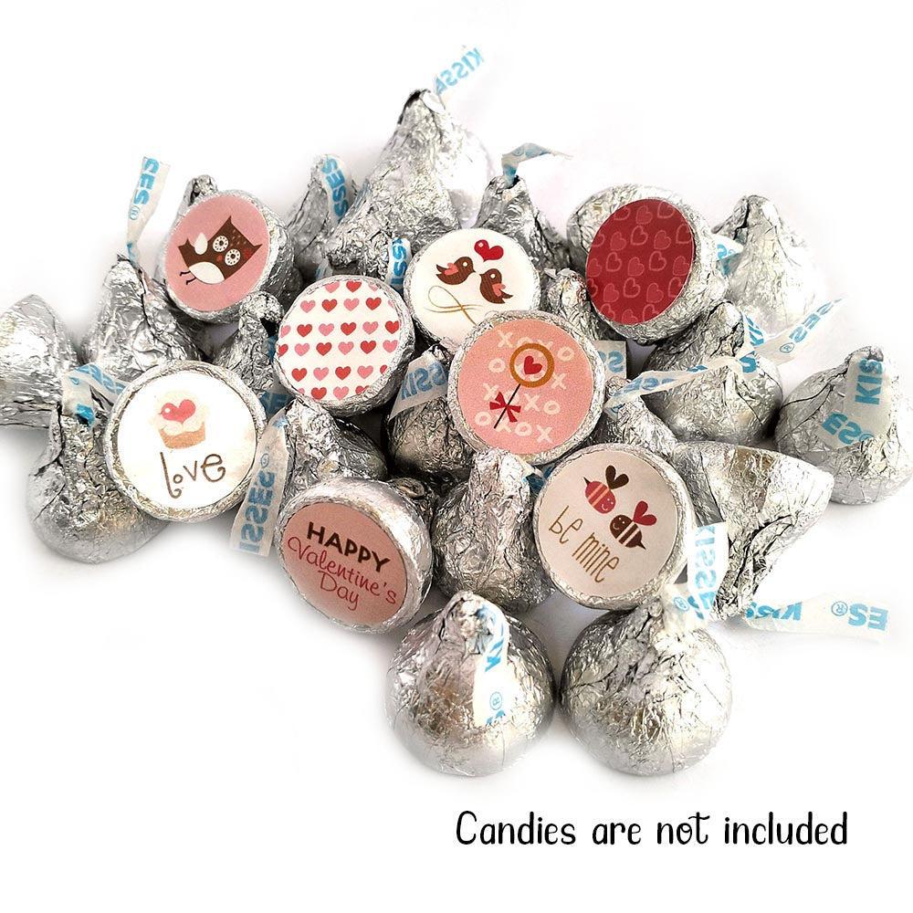 Valentine's Day Sticker Labels for Hershey's Kisses Chocolates