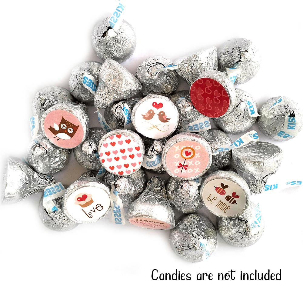 Valentine's Day Sticker Labels for Hershey's Kisses Chocolates