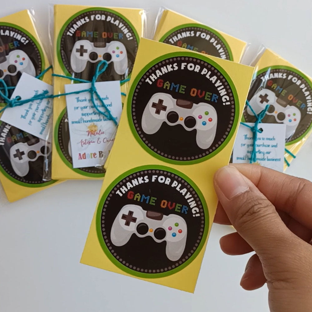 Video Games Thank You Sticker Labels