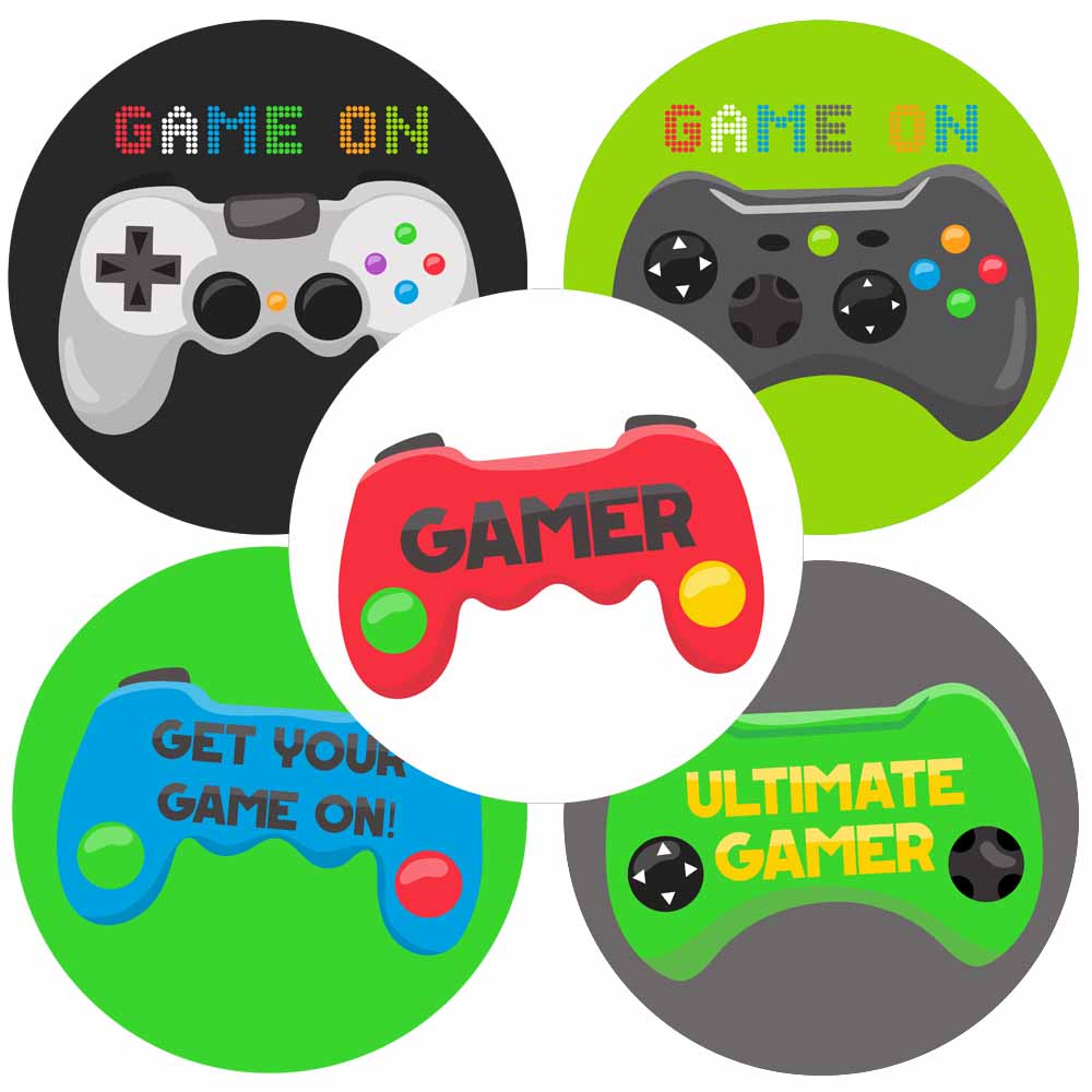 Video Games Favor Sticker Labels